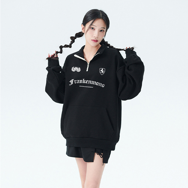 (쭈리기모) 엘렌포스 반집업 맨투맨 티셔츠