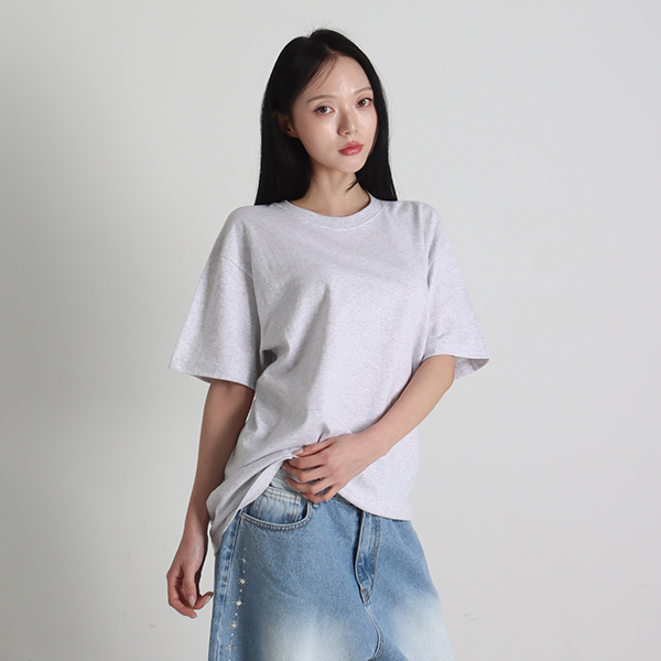 베이직 코튼 무지 반팔 티셔츠