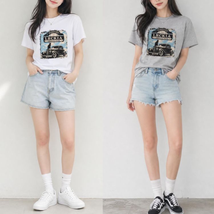 카캣 반팔 티셔츠  / 100% COTTON  순면 여름 반팔티셔츠