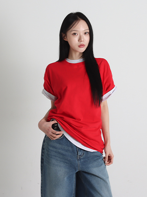 베이직 코튼 무지 반팔 티셔츠